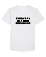 Everyday is a new beginning Tricou mânecă scurtă guler larg Bărbat Skater