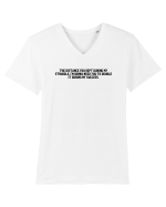 The distance you kept during my struggle, I'm gonna need you to double it d Tricou mânecă scurtă guler V Bărbat Presenter