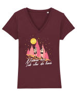 Numai noi sub clar de lună Tricou mânecă scurtă guler V Damă Evoker