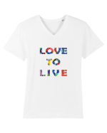 Love to Live Tricou mânecă scurtă guler V Bărbat Presenter