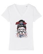 I am a July Girl - Summer USA Tricou mânecă scurtă guler V Damă Evoker