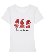 Love my Gnomies Tricou mânecă scurtă guler larg fitted Damă Expresser