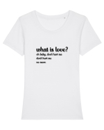 What is love? (negru) Tricou mânecă scurtă guler larg fitted Damă Expresser