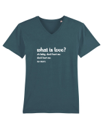 What is love? (alb) Tricou mânecă scurtă guler V Bărbat Presenter