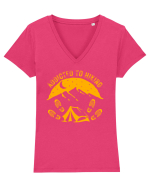 Addicted To Hiking Tricou mânecă scurtă guler V Damă Evoker