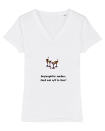 Desteapta-te romane Tricou mânecă scurtă guler V Damă Evoker