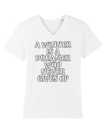 A winner is a dreamer who never gives up Tricou mânecă scurtă guler V Bărbat Presenter