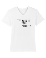MAKE IT YOUR PRIORITY Tricou mânecă scurtă guler V Bărbat Presenter