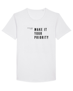 MAKE IT YOUR PRIORITY Tricou mânecă scurtă guler larg Bărbat Skater