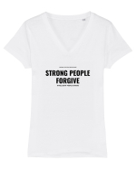 STRONG PEOPLE FORGIVE Tricou mânecă scurtă guler V Damă Evoker