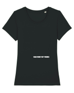 MAKE MONEY NOT FRIENDS Tricou mânecă scurtă guler larg fitted Damă Expresser