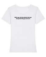 Before you ask why someone hates you Tricou mânecă scurtă guler larg fitted Damă Expresser