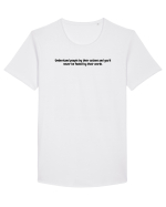 Understand people by their actions and you'll never be fooled by their word Tricou mânecă scurtă guler larg Bărbat Skater