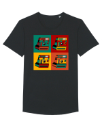 Aparat Foto Retro Vintage Tricou mânecă scurtă guler larg Bărbat Skater