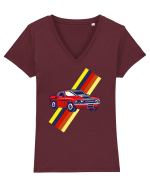 Retro Muscle Car Tricou mânecă scurtă guler V Damă Evoker