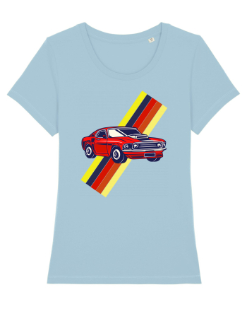 Retro Muscle Car Sky Blue