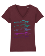 Retro Muscle Car Tricou mânecă scurtă guler V Damă Evoker