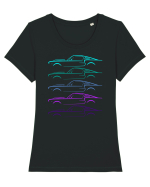 Retro Muscle Car Tricou mânecă scurtă guler larg fitted Damă Expresser