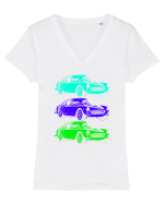 Retro Muscle Car Tricou mânecă scurtă guler V Damă Evoker
