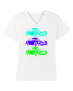 Retro Muscle Car Tricou mânecă scurtă guler V Bărbat Presenter