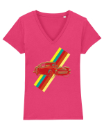Retro Muscle Car Tricou mânecă scurtă guler V Damă Evoker