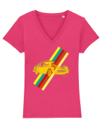 Retro Muscle Car Tricou mânecă scurtă guler V Damă Evoker