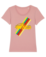 Retro Muscle Car Tricou mânecă scurtă guler larg fitted Damă Expresser