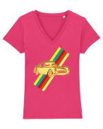 Retro Muscle Car Tricou mânecă scurtă guler V Damă Evoker