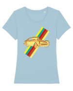 Retro Muscle Car Tricou mânecă scurtă guler larg fitted Damă Expresser