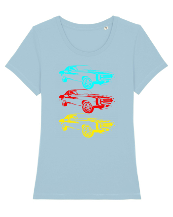 Retro Muscle Car Sky Blue