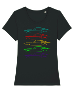Retro Muscle Car Tricou mânecă scurtă guler larg fitted Damă Expresser