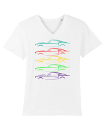 Retro Muscle Car Tricou mânecă scurtă guler V Bărbat Presenter