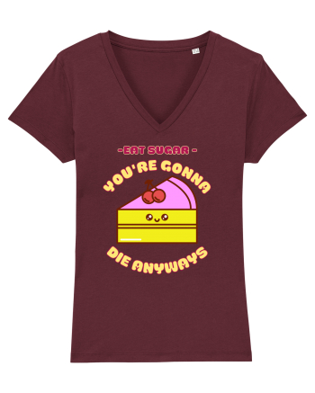 Funny Kawaii Food Burgundy