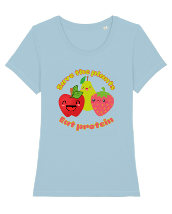 Funny Kawaii Food Sky Blue