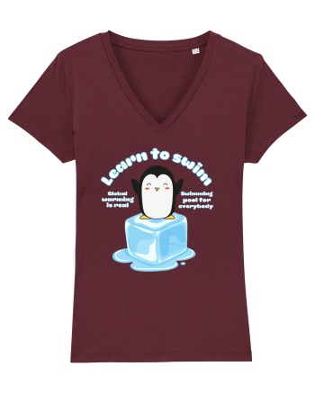 Funny Kawaii Pinguin Burgundy