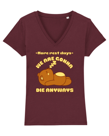 Funny Kawaii Bear Burgundy