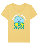 Funny Kawaii Cloud Tricou mânecă scurtă guler larg fitted Damă Expresser