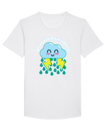 Funny Kawaii Cloud Tricou mânecă scurtă guler larg Bărbat Skater