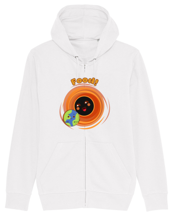 Funny Kawaii Earth And Black Hole  White