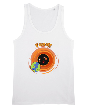 Funny Kawaii Earth And Black Hole  White