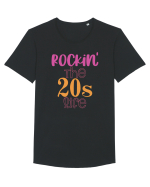 20 ANI ! Tricou mânecă scurtă guler larg Bărbat Skater