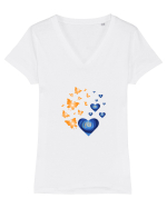 Abstract Inimioare Fluturi Tricou mânecă scurtă guler V Damă Evoker