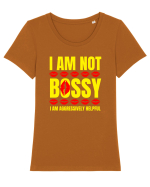 I Am Not Bossy I Am Aggressively  Tricou mânecă scurtă guler larg fitted Damă Expresser