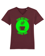 Yeah But First Coffee Tricou mânecă scurtă guler V Bărbat Presenter