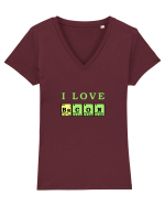 Bacon Tricou mânecă scurtă guler V Damă Evoker