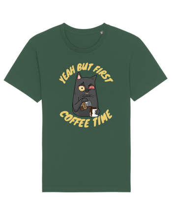 Coffee and Cat Bottle Green
