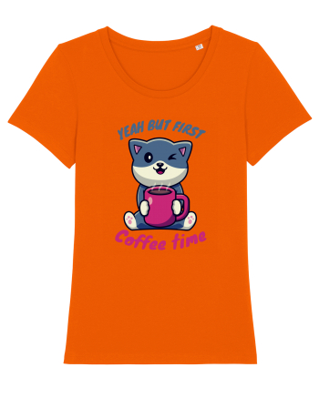 Coffee and Cat Bright Orange