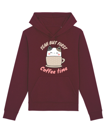 Coffee and Cat Burgundy