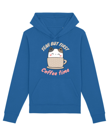 Coffee and Cat Royal Blue