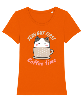 Coffee and Cat Bright Orange